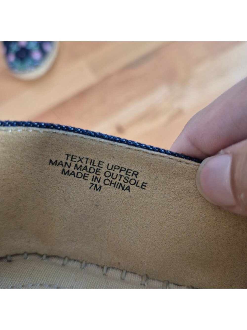 Talbots Floral Embroidered Espadrilles Navy Blue Slip-On Shoes Size 7M Textile U - Picture 4 of 8